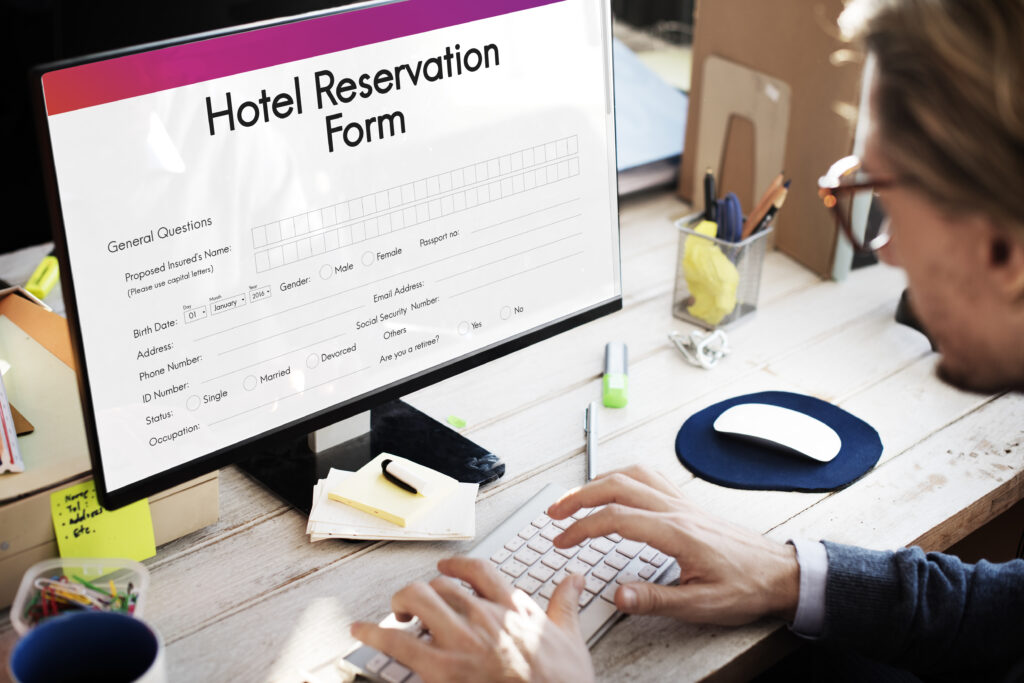 hotel booking reservation form concept hotel booking reservation form concept